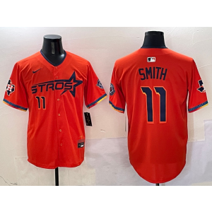 MLB Astros 11 Smith Orange Nike Cool Base Men Jersey