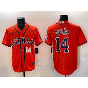 MLB Astros 14 Mauricio Dubó Orange Nike Cool Base Men Jersey
