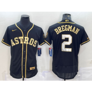 MLB Astros 2 Alex Bregman Black Gold Nike Flexbase Men Jersey MLB Astros 2 Alex Bregman Black Gold Nike Flexbase Men Jersey