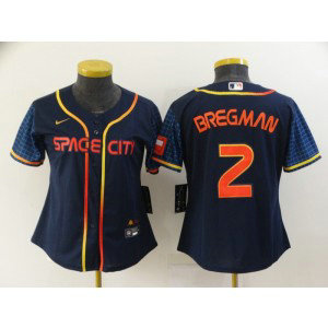 MLB Astros 2 Alex Bregman Navy 2022 City Connect Nike New Cool Base Women Jersey