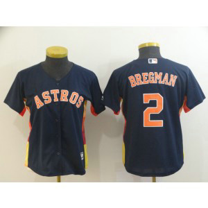 MLB Astros 2 Alex Bregman Navy Cool Base Women Jersey