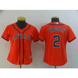 MLB Astros 2 Alex Bregman Orange Cool Base Women Jersey