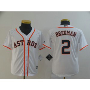 MLB Astros 2 Alex Bregman White Cool Base Youth Jersey