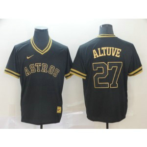 MLB Astros 27 Jose Altuve Black Gold Nike Cooperstown Legend V Neck Men Jersey MLB Astros 27 Jose Altuve Black Gold Nike Cooperstown Legend V Neck Men Jersey
