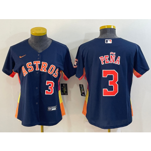 MLB Astros 3 Jeremy Pena Blue Nike Cool Women Jersey