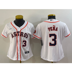 MLB Astros 3 Jeremy Pena White Nike Cool Women Jersey