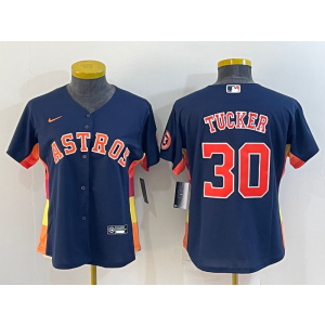 MLB Astros 30 Kyle Tucker Blue Nike Cool Women Jersey