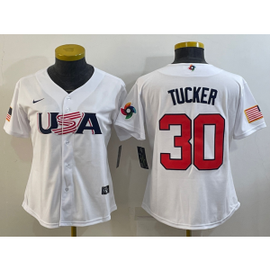 MLB Astros 30 Kyle Tucker White 2023 World Baseball Classic Women Jersey