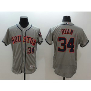 MLB Astros 34 Nolan Ryan Grey Flexbase Men Jersey