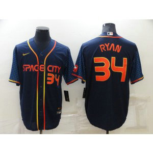 MLB Astros 34 Nolan Ryan Navy 2022 City Connect Nike Cool Base Men Jersey