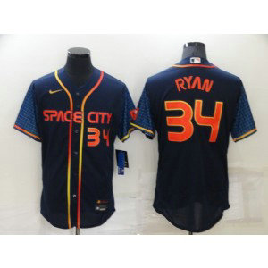 MLB Astros 34 Nolan Ryan Navy 2022 City Connect Nike Flexbase Men Jersey