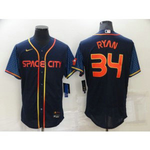 MLB Astros 34 Nolan Ryan Navy 2022 City Connect Nike New Flexbase Men Jersey