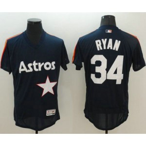 MLB Astros 34 Nolan Ryan Navy Blue Cooperstown Flexbase Men Jersey