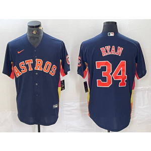 MLB Astros 34 Nolan Ryan Nike Cool Base Men Jersey