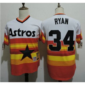 MLB Astros 34 Nolan Ryan Orange Cooperstown Collection Cool Base Men Jersey MLB Astros 34 Nolan Ryan Orange Cooperstown Collection Cool Base Men Jersey