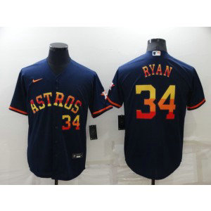 MLB Astros 34 Nolan Ryan Rainbow Nike New Cool Base Men Jersey