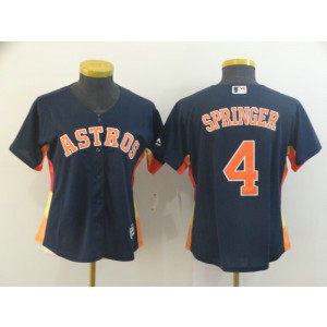 MLB Astros 4 George Springer Blue Cool Base Women Jersey