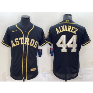 MLB Astros 44 Yordan Alvarez Black Gold Nike Flexbase Men Jersey