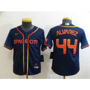 MLB Astros 44 Yordan Alvarez Navy 2022 City Connect Cool Base Youth Jersey