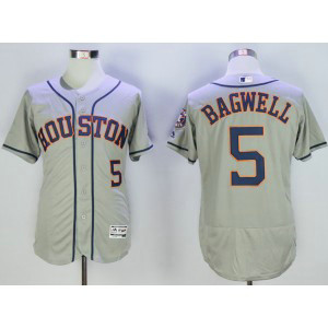 MLB Astros 5 Jeff Bagwell Grey Flexbase Men Jersey