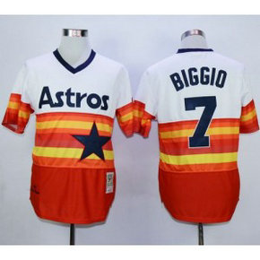 MLB Astros 7 Craig Biggio White Orange 1980 Mitchell and Ness Throwback Men Jersey MLB Astros 7 Craig Biggio White Orange 1980 Mitchell and Ness Throwback Men Jersey