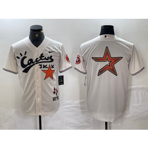 MLB Astros Blank Cream Nike Cool Base Men Jersey