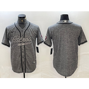 MLB Astros Blank Grey Baseball Nike Cool Base Men Jersey
