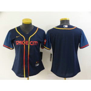MLB Astros Blank Navy 2022 City Connect Nike Cool Base Women Jersey