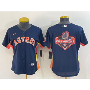 MLB Astros Blank Navy Champion Nike Cool Base Women Jersey