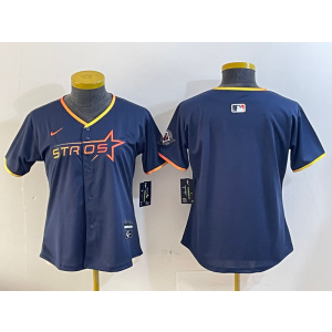 MLB Astros Blank Navy Nike Cool Base Women Jersey