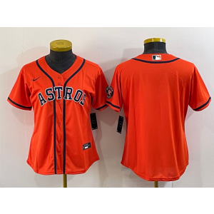 MLB Astros Blank Orange Nike Cool Base Women Jersey