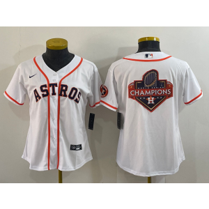 MLB Astros Blank White Champion Nike Cool Base Women Jersey