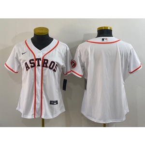 MLB Astros Blank White Nike Cool Base Women Jersey