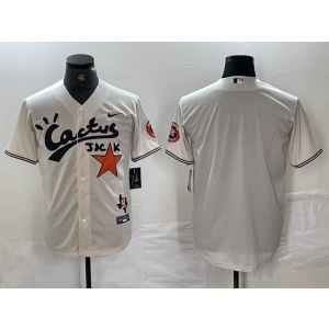MLB Astros Cream Blank Nike Cool Base Men Jersey