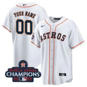 MLB Astros Customized White 2022 World Series Champions Nike Cool Base Men Jersey