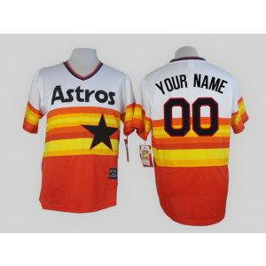 MLB Astros Orange Throwback Customized Men Jersey