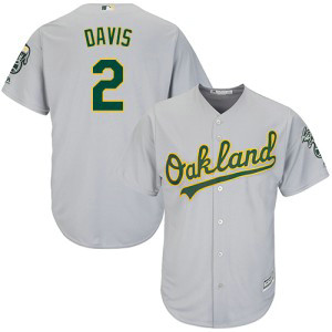 MLB Athletics 2 Khris Davis Cool Base Gray Men Jersey