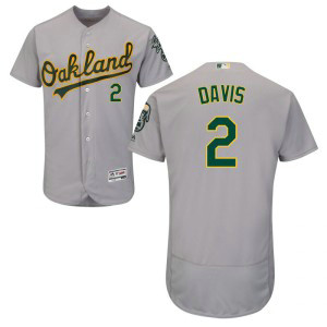 MLB Athletics 2 Khris Davis FlexBase Gray Men Jersey