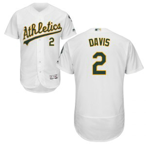 MLB Athletics 2 Khris Davis FlexBase White Men Jersey