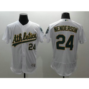 MLB Athletics 24 Rickey Henderson White Flexbase Men Jersey