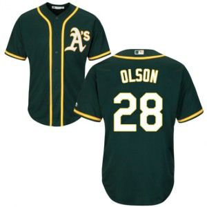MLB Athletics 28 Matt Olson Green Cool Base Men Jersey