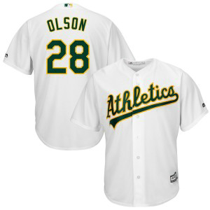 MLB Athletics 28 Matt Olson White Cool Base Men Jersey