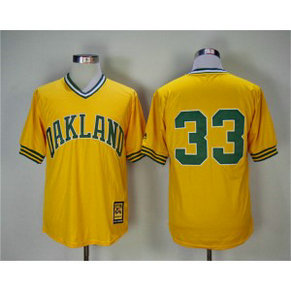 MLB Athletics 33 Jose Canseco Yellow Turn Back The Clock Copperstown Collection Men Jersey MLB Athletics 33 Jose Canseco Yellow Turn Back The Clock Copperstown Collection Men Jersey