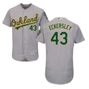 MLB Athletics 43 Dennis Eckersley Gray Flexbase Men Jersey