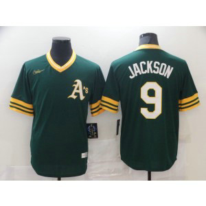MLB Athletics 9 Reggie Jackson Green Nike Cool Base Men Jersey MLB Athletics 9 Reggie Jackson Green Nike Cool Base Men Jersey