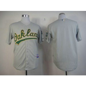 MLB Athletics Blank Grey Cool Base Men Jersey