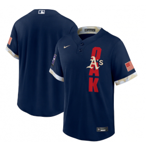 MLB Athletics Blank Navy 2021 All-Star Cool Base Men Jersey