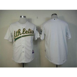 MLB Athletics Blank White Cool Base Men Jersey