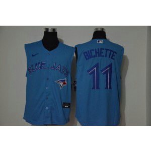 MLB Blue Jays 11 Bo Bichette Blue Nike Cool Base Sleeveless Men Jersey MLB Blue Jays 11 Bo Bichette Blue Nike Cool Base Sleeveless Men Jersey