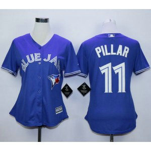 MLB Blue Jays 11 Kevin Pillar Blue Alternate Women Jersey